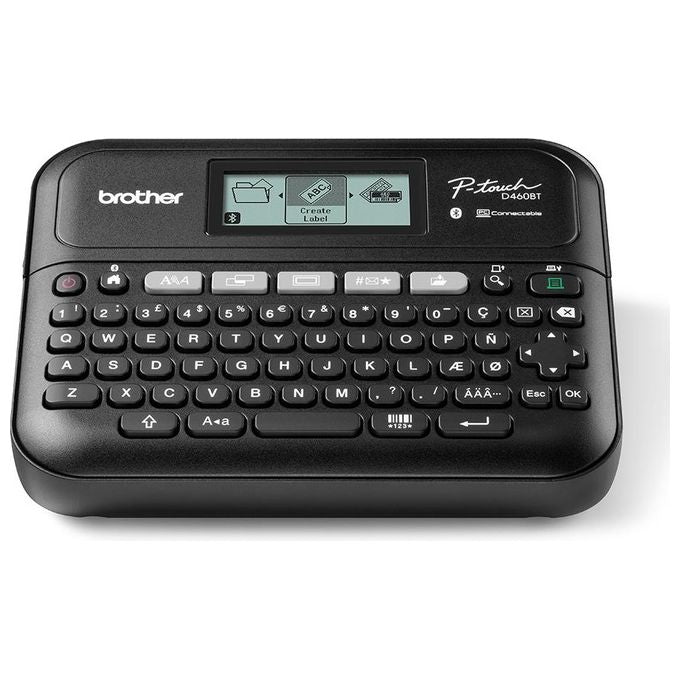 Brother PT-D460BTVPUR1 Stampante per Etichette Trasferimento Termico 180x180 Dpi con Cavo e Senza Cavo Bluetooth Qwerty