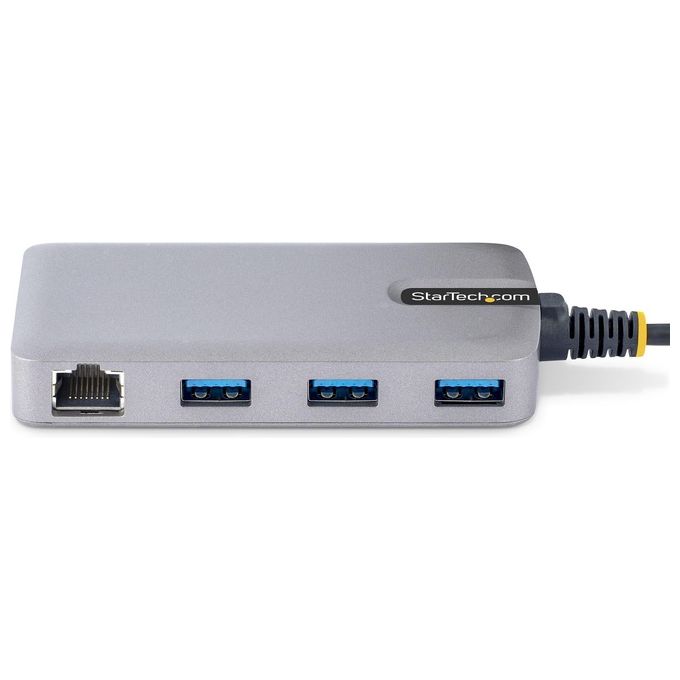 Startech.com Hub Usb-C con Etherenet a 3 Porte Cavo Lungo 30cm -Adattatore Hub Usb Type-c Portatile con Gbe