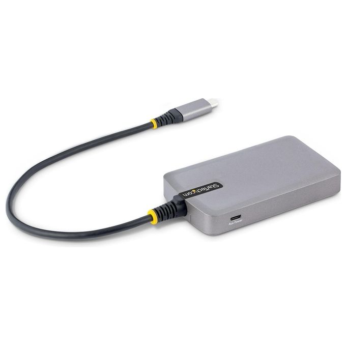 Startech.com Hub Usb-C con Etherenet a 3 Porte Cavo Lungo 30cm -Adattatore Hub Usb Type-c Portatile con Gbe