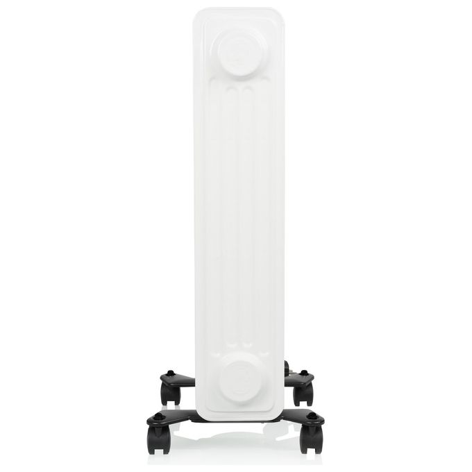 Tristar KA‑5177 - Termoconvettore elettrico a olio da pavimento, potenza 1 500 W, 3 livelli di calore, termostato regolabile, protezione antigelo e anti-ribaltamento, Bianco-Nero