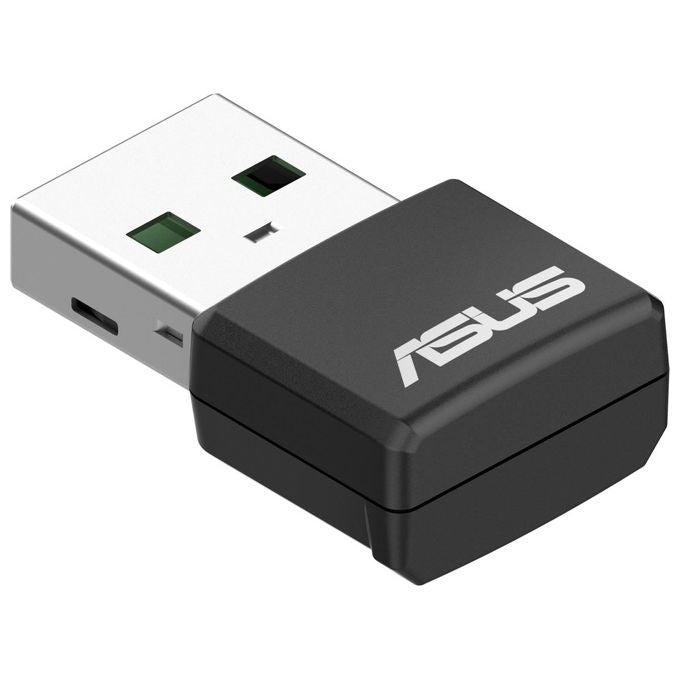 ASUS USB-AX55 Nano Adattatore AX1800 Dual Band Wireless, WiFi 6 USB, WPA3, MU-Mimo, WiFi 6, MU-Mimo, OFDMA, WPA3 Compatibile con Standard 802.11 a-g-n-AC, piu' Piccolo al Mondo, Nero