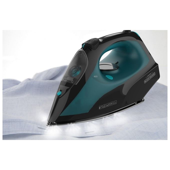 Black+Decker BXIR2403E Ferro da Stiro a Vapore 2400W Nero-Verde