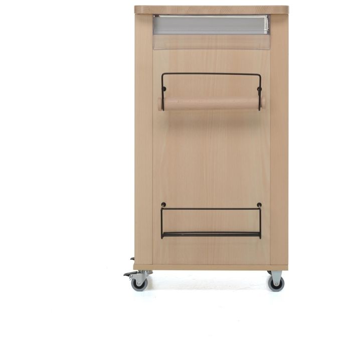 Foppa Carrello da Cucina Bistrot Legno Naturale 4 Ruote con Cassetti 86x46x50cm