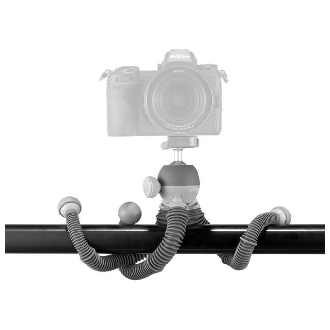 Joby PodZilla Large Kit Treppiede Flessibile con Testa a Sfera Inclusa e Attacco GripTight 360 Phone Grigio