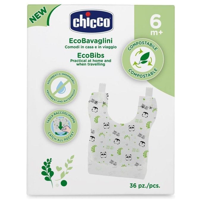 Chicco Bavaglini Monouso Compostabile 36 Pezzi