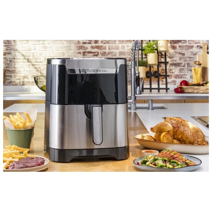 Moulinex Easy Fry e Grill XXL Friggitrice ad Aria Calda Nero-Acciaio Inossidabile