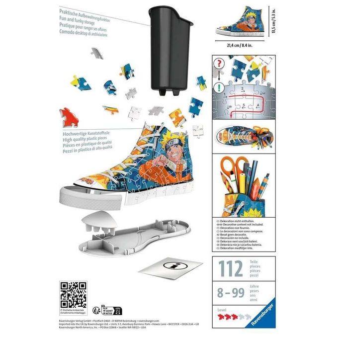Ravensburger Puzzle 3D 112 Pezzi Sneaker Naruto
