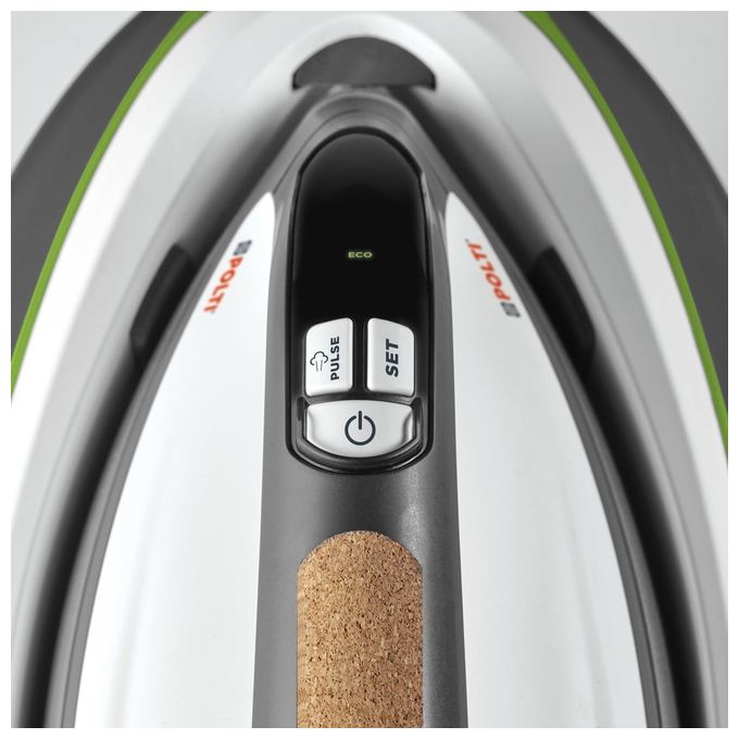 Polti Vaporella Instant VI50.20 - Ferro da stiro con caldaia, serbatoio 2 L, pressione 8 bar, potenza 2400 W, funzioni: 4 programmi + ECO + anticalcare automatico + riscaldamento rapido (1 min), piastra alluminio, colore bianco-verde