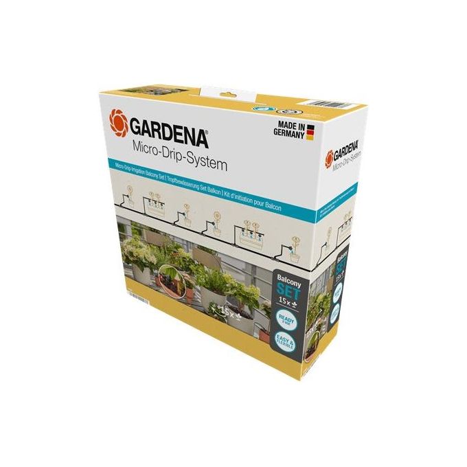 Gardena Micro-Drip-System Set per Irrigazione a Goccia Kit Balcone 15 Piante