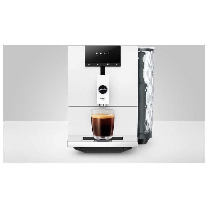 JURA ENA 4 Full Nordic White - Macchina da caffe' automatica, 1,1 L, 15 bar, 1450 W, 4 specialita', macinacaffe' Aroma G3, display a simboli, Bianco