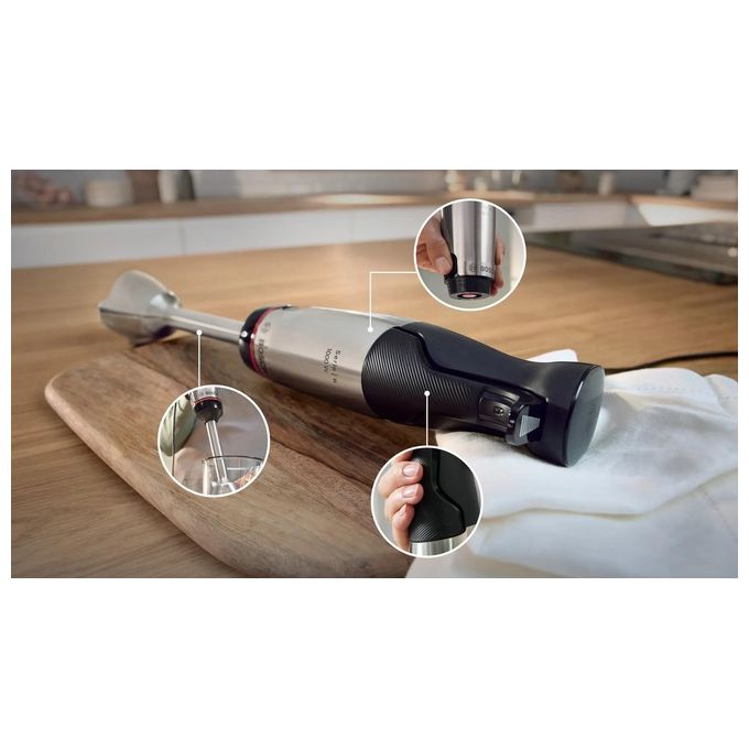 Bosch Serie 6 MSM6M610 Frullatore ad Immersione 1000W Nero-Acciaio Inossidabile