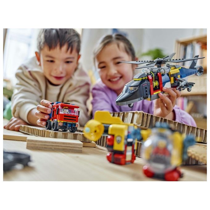 LEGO Set Costruzioni City 60462 Elicottero Autopompa Sottomarino MixeMatch per Creativita' senza Confini