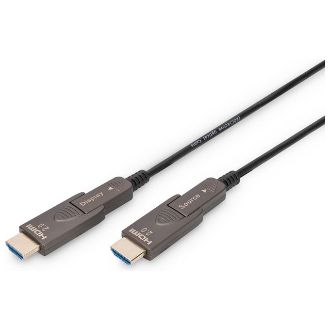 Digitus Cavo in Fibra Ottica Ibrido 4k - Hdmi Aoc Connettore Rimovibile 10mt
