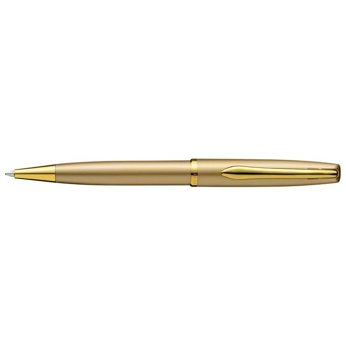 Pelikan Set Penna Sfera e Stilografica Jazz Noble Elegance in Metallo Gold Inchiostro Blu con Clip Elastica in Elegante Astuccio Regalo