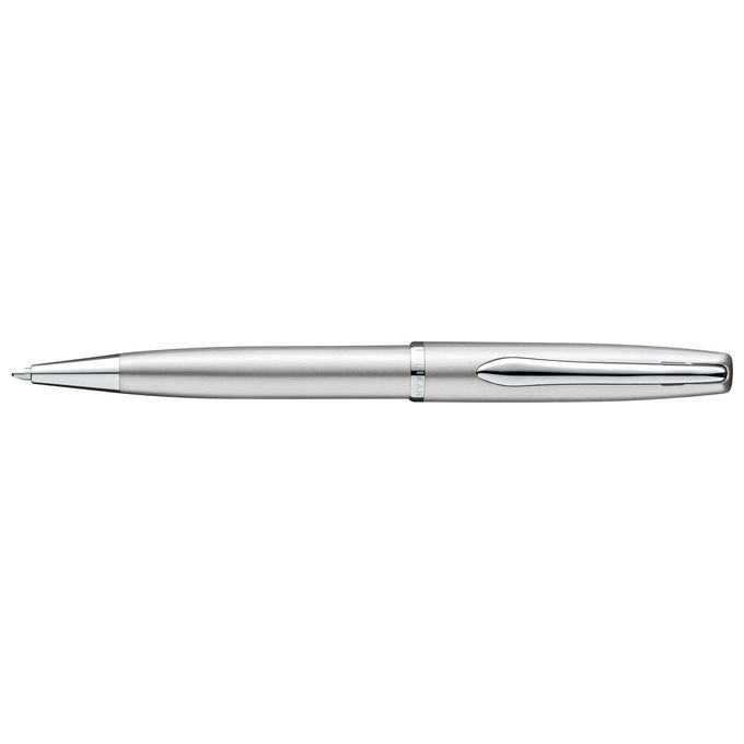 Pelikan Set Penna Sfera e Stilografica Jazz Noble Elegance in Metallo Silver Inchiostro Blu con Clip Elastica in Elegante Astuccio Regalo