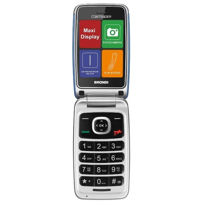 Brondi Telefono Cellulare Contender Blu Metal Ds Ita