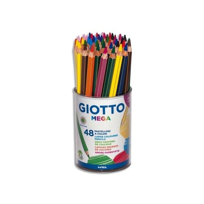 Giotto Mega Maxi Pastelloni Colorati Barattolo 48 Pezzi 5mm Colori Assortiti