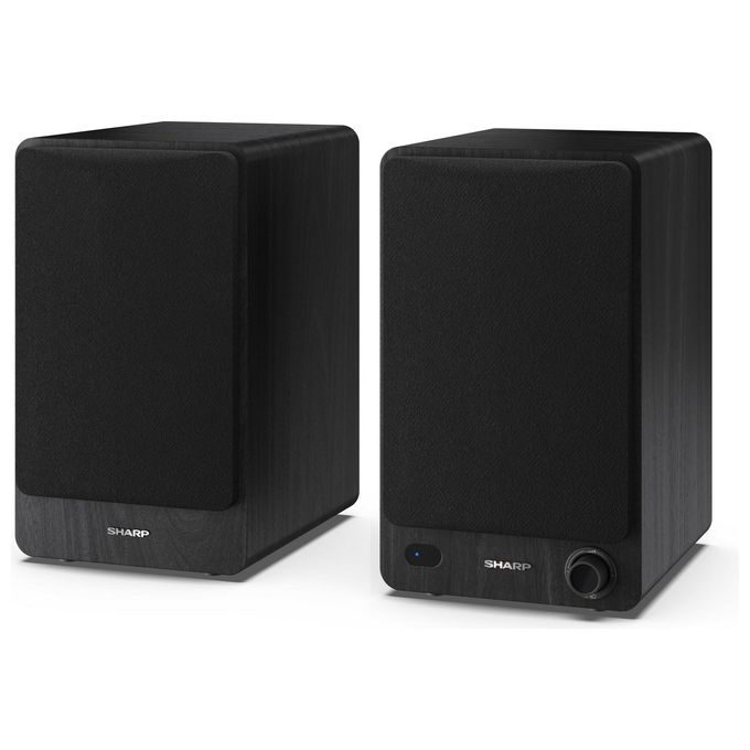 Sharp Bookshelf Speakers Altoparlante 2-Vie Nero con cavo e senza Cavo 60W