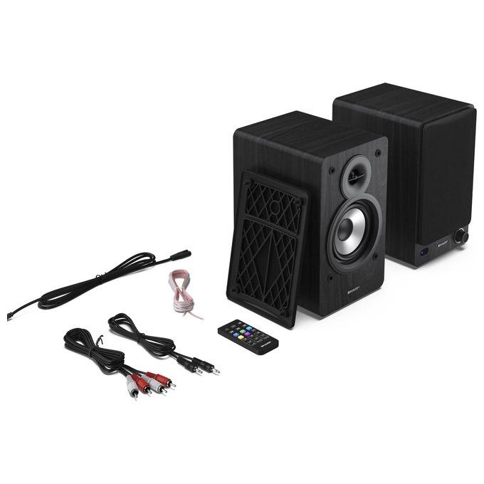 Sharp Bookshelf Speakers Altoparlante 2-Vie Nero con cavo e senza Cavo 60W