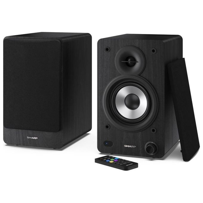 Sharp Bookshelf Speakers Altoparlante 2-Vie Nero con cavo e senza Cavo 60W