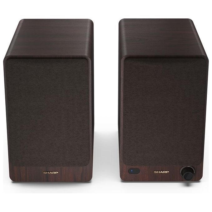 Sharp Bookshelf Speakers Altoparlante 2-Vie Marrone con Cavo e senza Cavo 60W