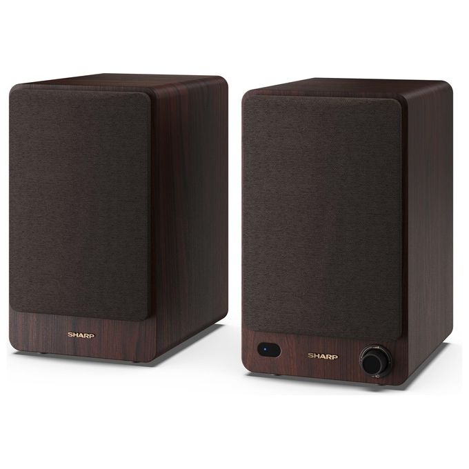 Sharp Bookshelf Speakers Altoparlante 2-Vie Marrone con Cavo e senza Cavo 60W