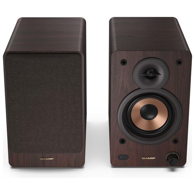 Sharp Bookshelf Speakers Altoparlante 2-Vie Marrone con Cavo e senza Cavo 60W