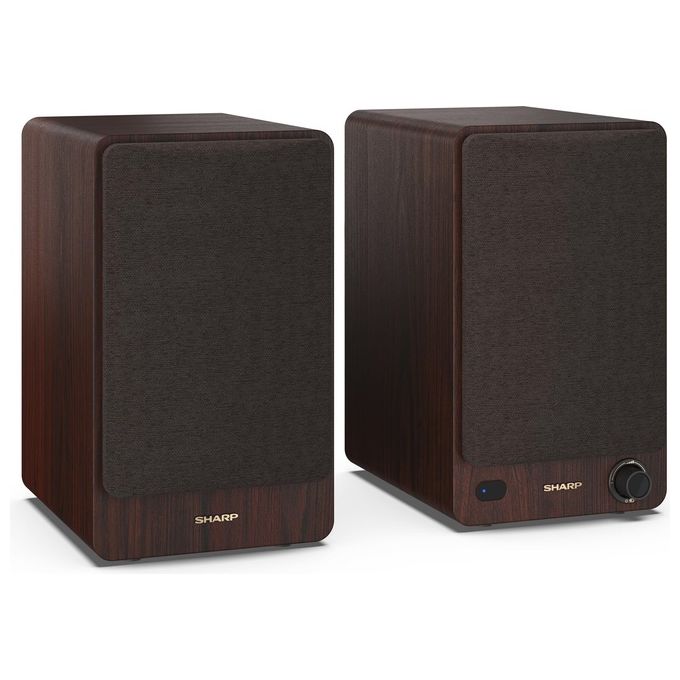 Sharp Bookshelf Speakers Altoparlante 2-Vie Marrone con Cavo e senza Cavo 60W