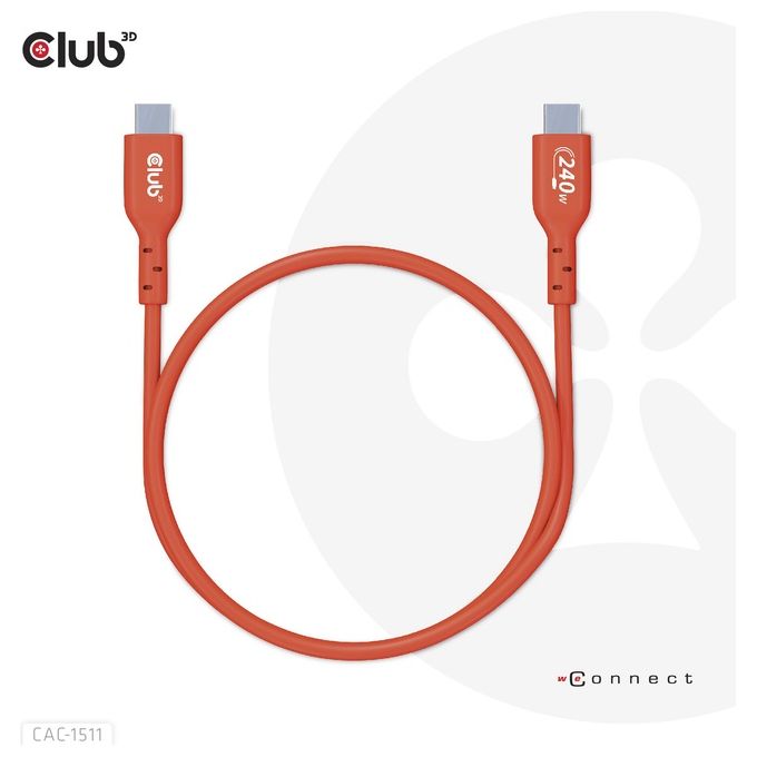 CLUB3D CAC-1511 Cavo USB 1mt USB 2.0 USB C Arancione