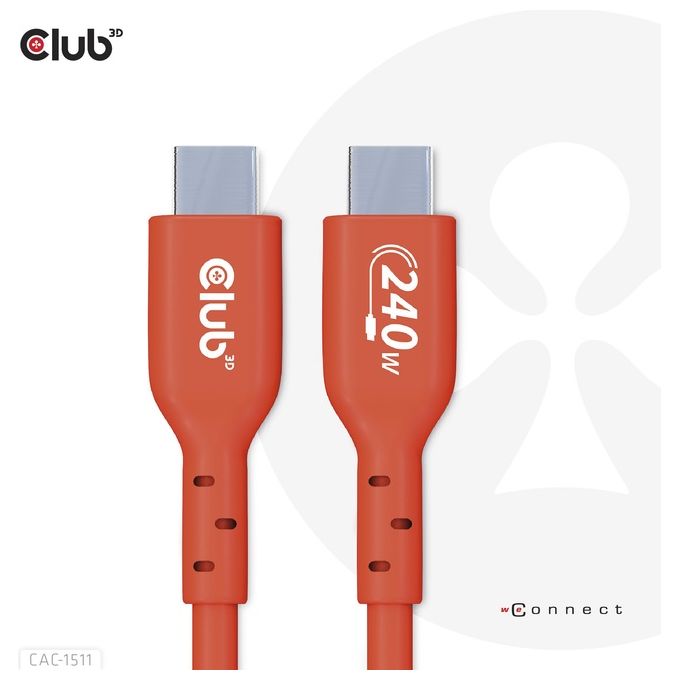 CLUB3D CAC-1511 Cavo USB 1mt USB 2.0 USB C Arancione