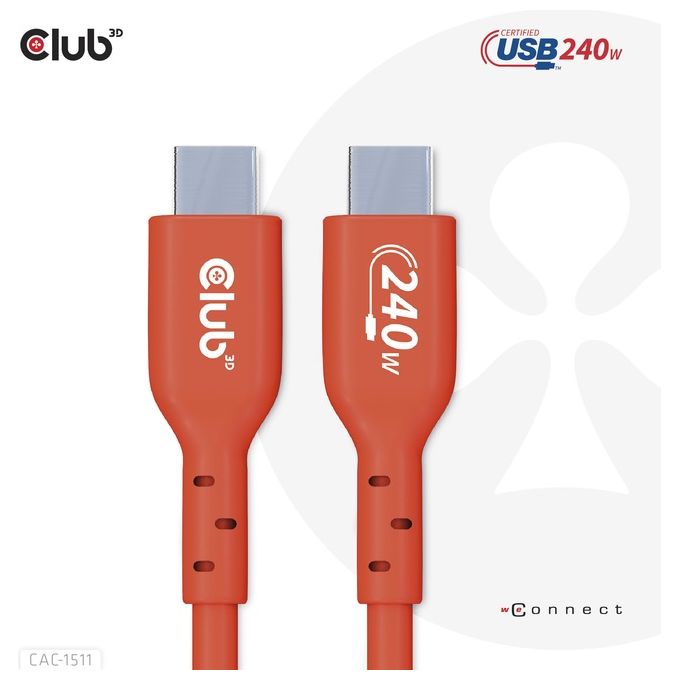 CLUB3D CAC-1511 Cavo USB 1mt USB 2.0 USB C Arancione