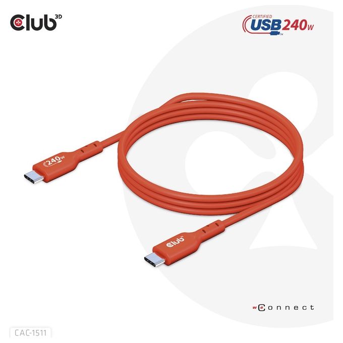 CLUB3D CAC-1511 Cavo USB 1mt USB 2.0 USB C Arancione