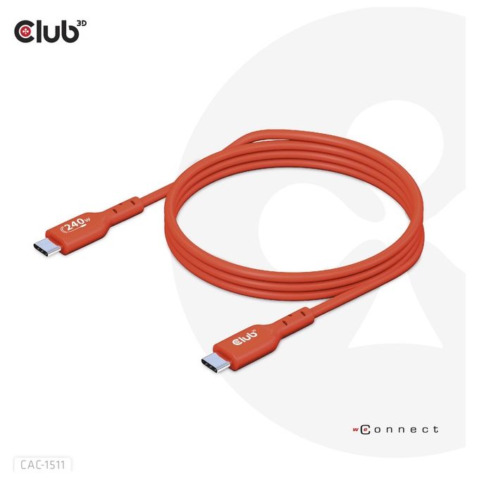 CLUB3D CAC-1511 Cavo USB 1mt USB 2.0 USB C Arancione