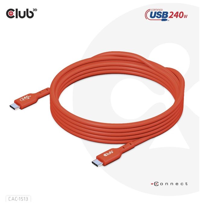 Club3d Cac-1513 Cavo Usb 3mt Usb 2.0 Usb C Arancione