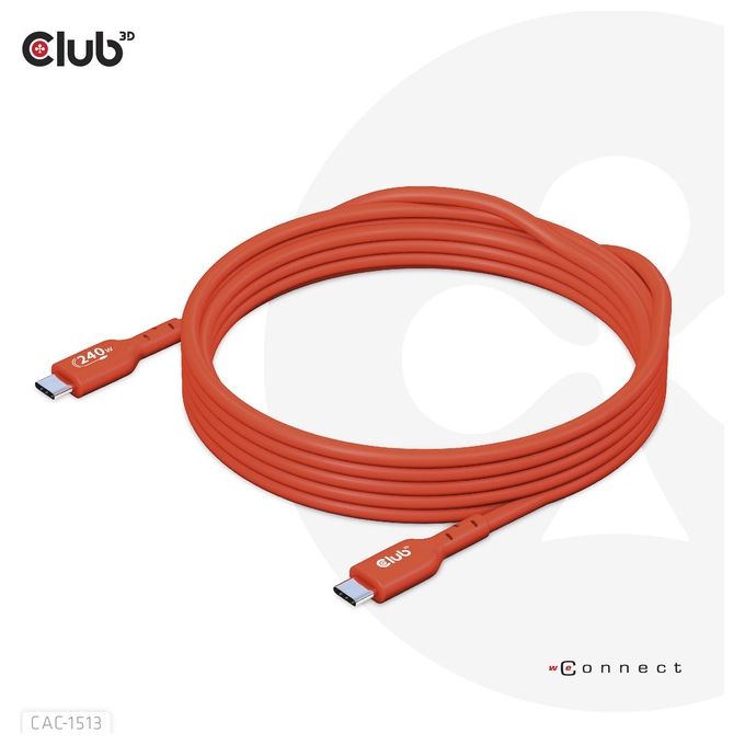 Club3d Cac-1513 Cavo Usb 3mt Usb 2.0 Usb C Arancione