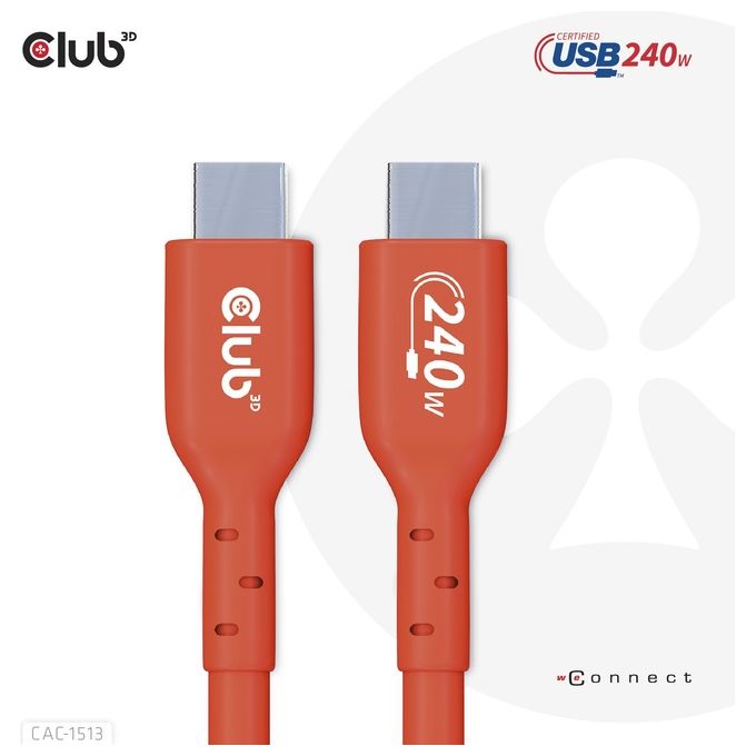 Club3d Cac-1513 Cavo Usb 3mt Usb 2.0 Usb C Arancione