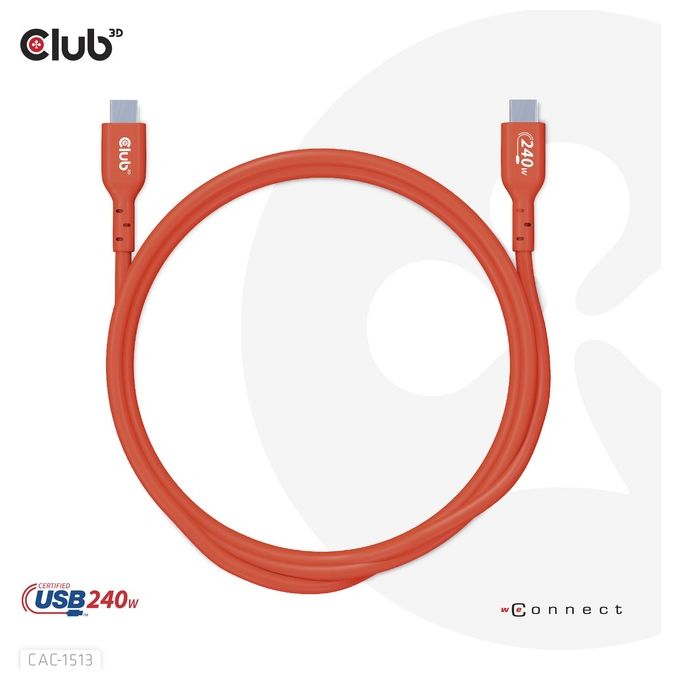 Club3d Cac-1513 Cavo Usb 3mt Usb 2.0 Usb C Arancione