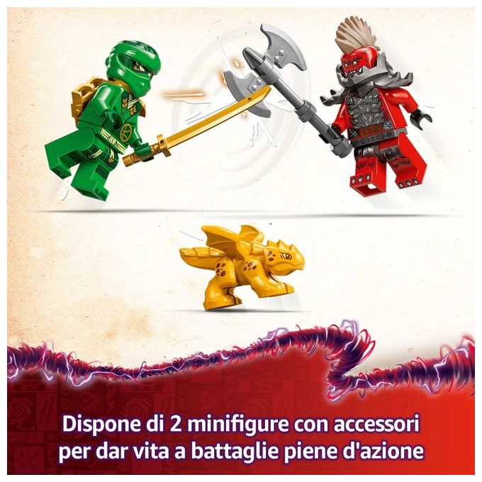 LEGO NINJAGO Drago della Foresta Verde di Lloyd - Figura Giocattolo Snodabile da Costruire Set con 2 Minifigure Armi e Cucciolo Dorato Giochi per Bambini e Bambine da 6 Anni Idea Regalo 71829