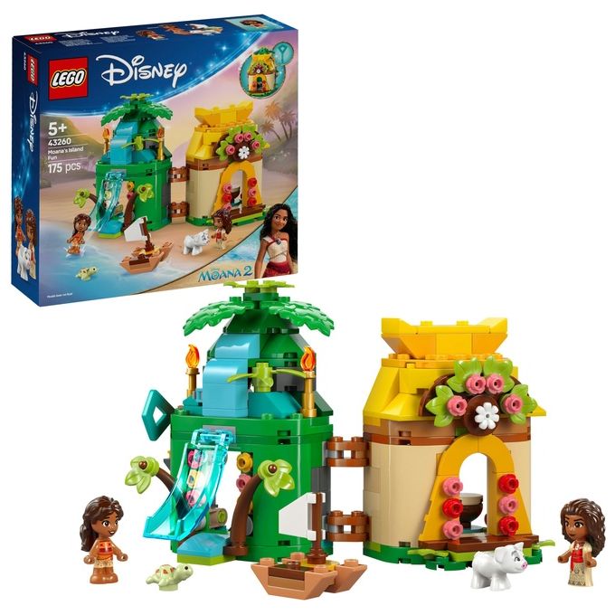 LEGO Set Disney Moana Divertimento sull'Isola di Vaiana 43260 Blocchi Creativi per Bambini e Appassionati di Costruzioni