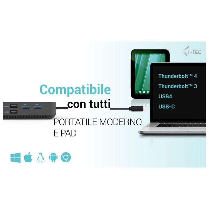 I-Tec USB-C HDMI Dual DP Docking Station con Power Delivery 100W