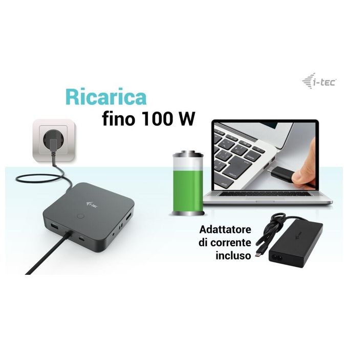 I-Tec USB-C HDMI Dual DP Docking Station con Power Delivery 100 W  Universal Charger 100W