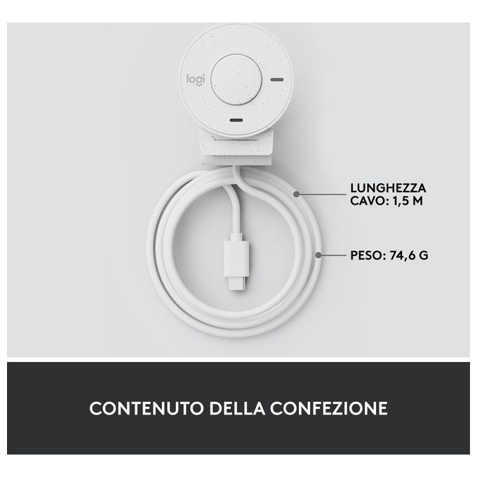 Logitech Brio 300 Webcam 2 MP 1920x1080 Pixel USB-C Bianco