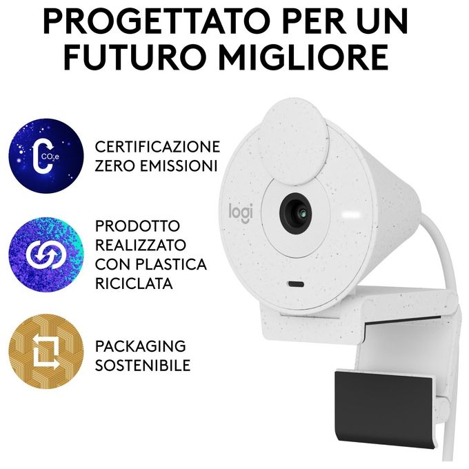 Logitech Brio 300 Webcam 2 MP 1920x1080 Pixel USB-C Bianco