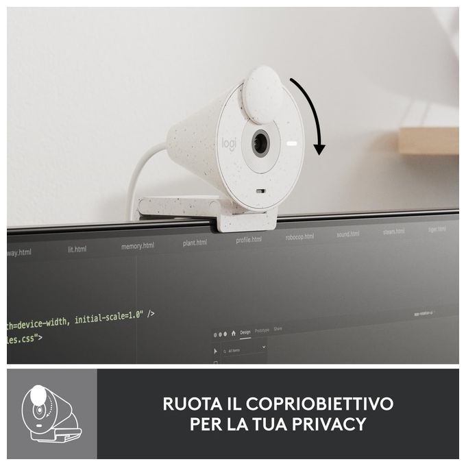 Logitech Brio 300 Webcam 2 MP 1920x1080 Pixel USB-C Bianco
