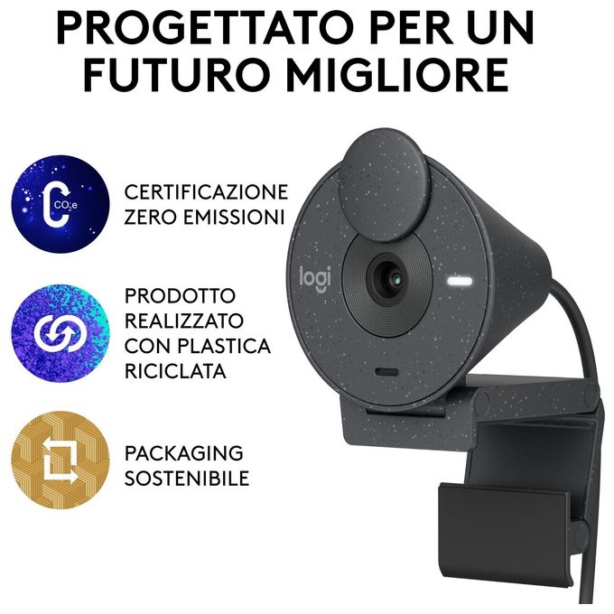 Logitech Brio 300 Webcam 2 MP 1920x1080 Pixel USB-C Grafite