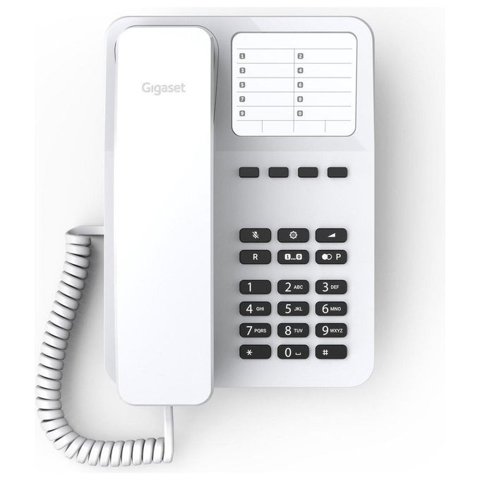 Gigaset DESK 400 telefono da tavolo e da parete con quattro tasti di chiamata rapida Bianco