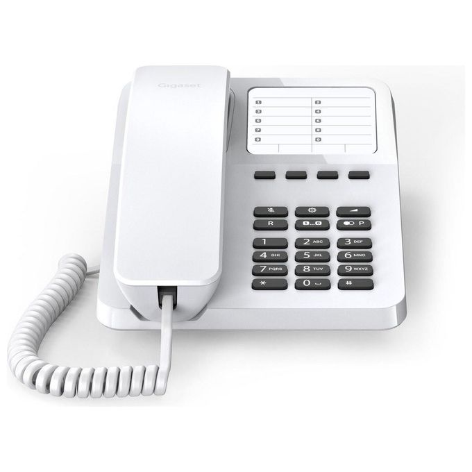 Gigaset DESK 400 telefono da tavolo e da parete con quattro tasti di chiamata rapida Bianco
