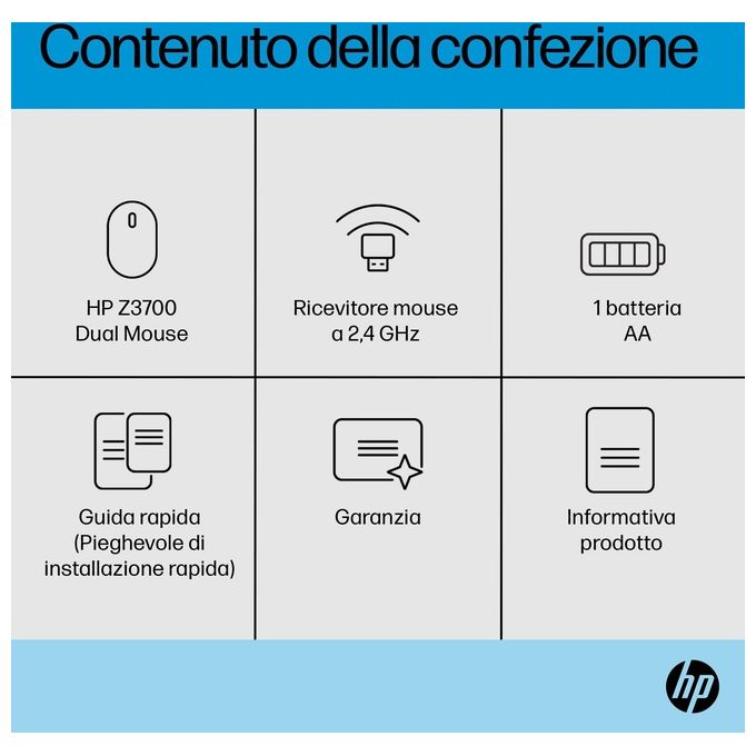 HP Z3700 Dual Silver Wireless Mouse