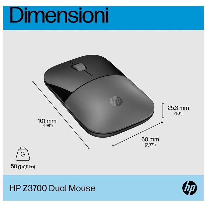 HP Z3700 Dual Silver Wireless Mouse