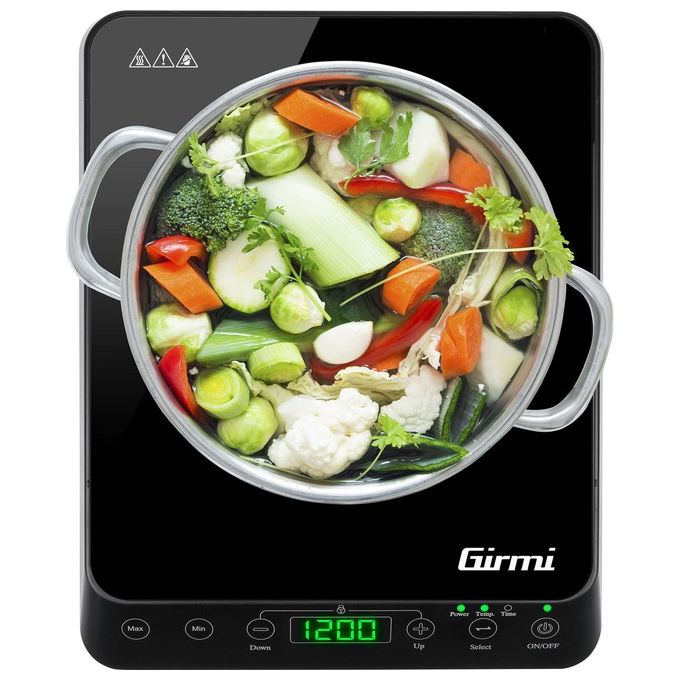 Girmi PI04 Piastra a Induzione Singola 2000 Watt 10 Potenze Nero